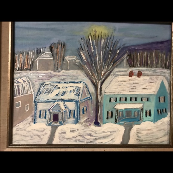 Original Oil Painting Evening Snow 12x16 - Picture 2 of 4